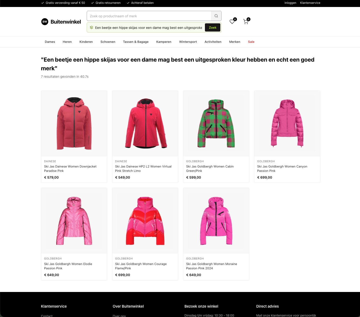 Buitenwinkel zoekresultaten met AI zoekmachine